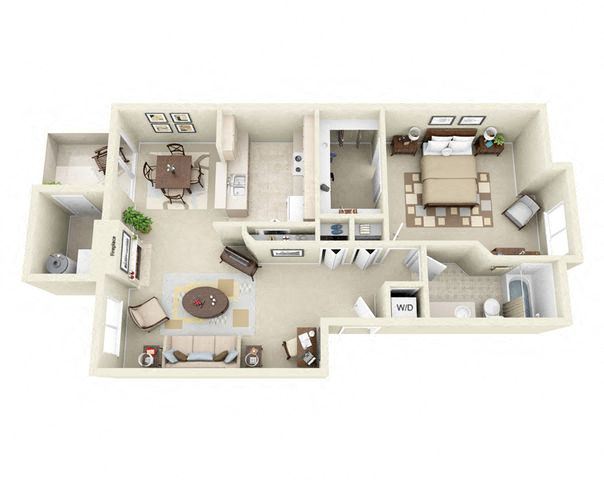 Polo Floor Plan 1 Bedroom 1 Bath one Bedroom apartment for rent